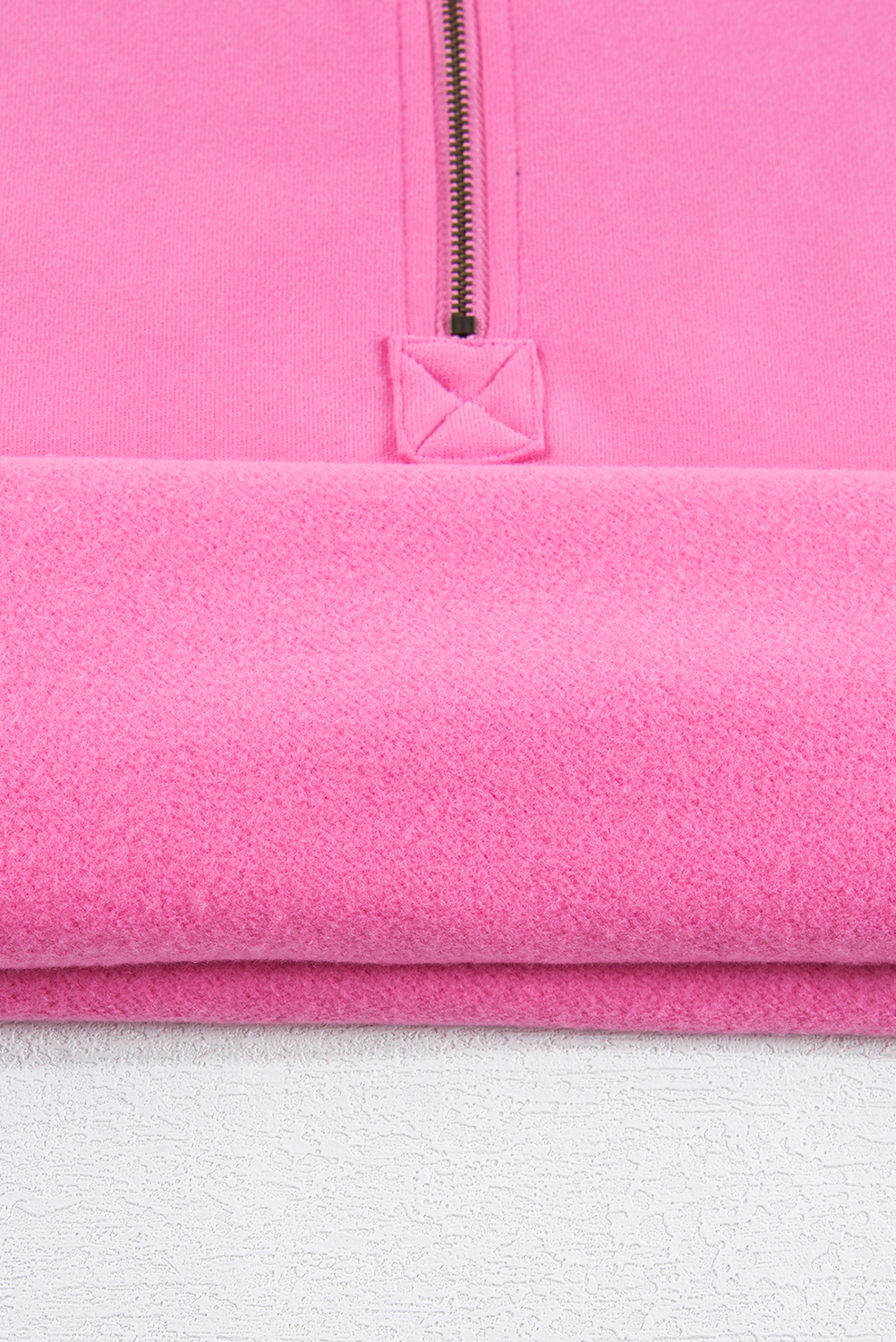 Bonbon Fleece Lined Half Zipper Kangaroo Pockets Loose Hoodie - loveforevers