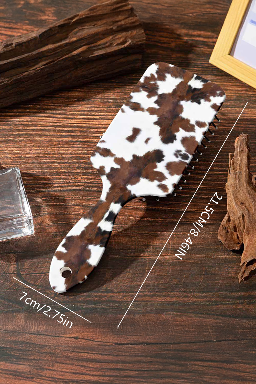 Chestnut Cow Print Long Handle Air Cushion Comb - loveforevers