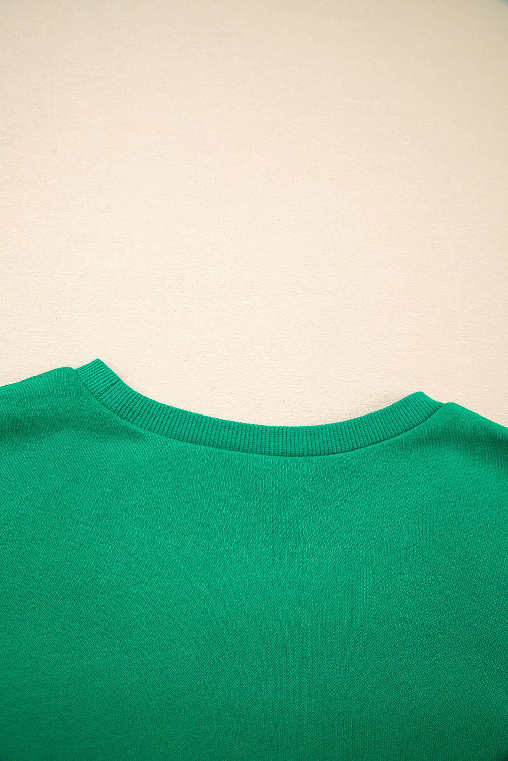 Sea Green HOLLY JOLLY Towel Embroidered Christmas Holiday Sweatshirt - loveforevers