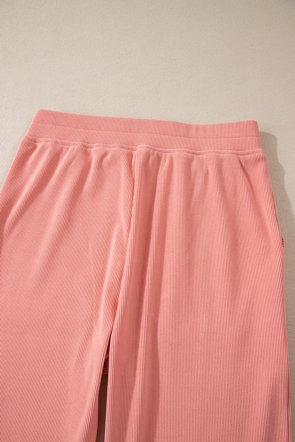 Blossom Ribbed Knit Drop Shoulder Pocketed Two Piece Lounge Set - loveforevers