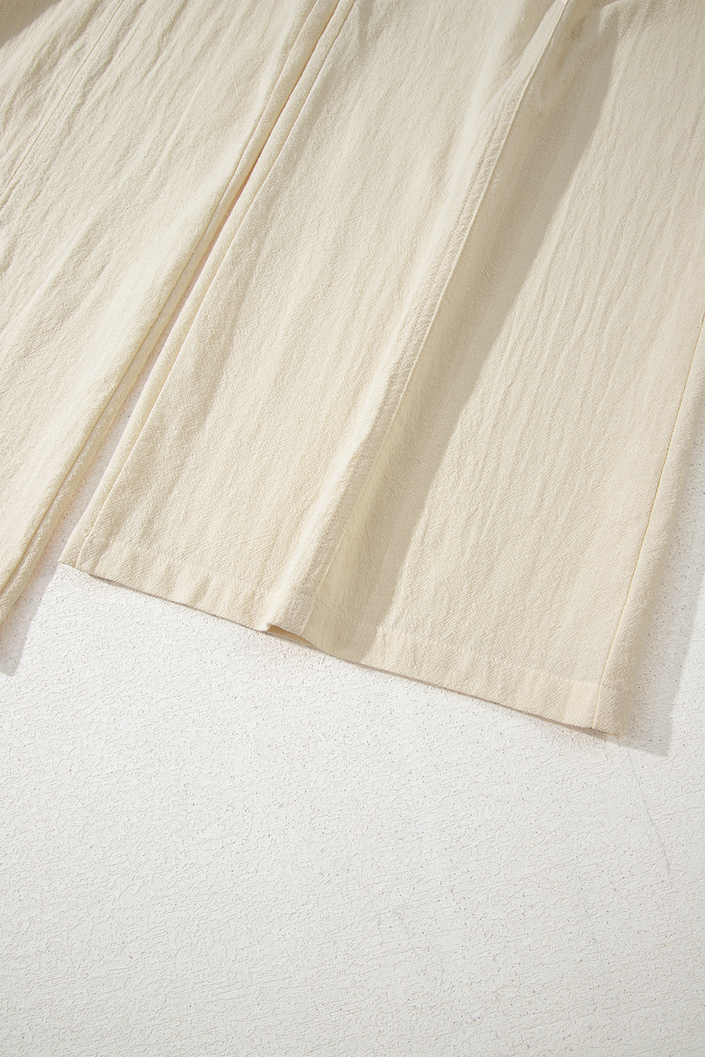 Beige Ruched High Waist Sleeveless Wide Leg Jumpsuit - loveforevers