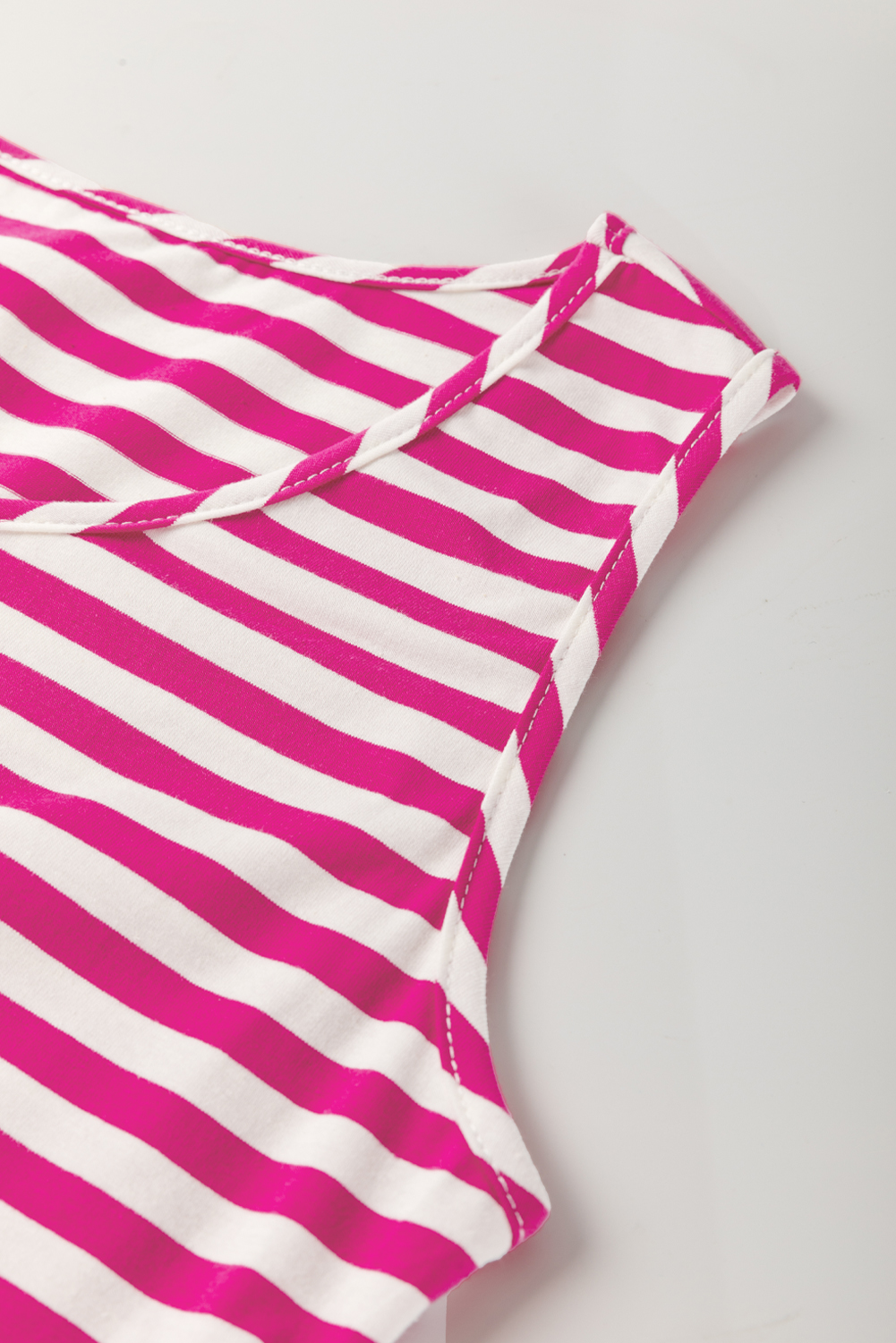 Black Stripe U Neck Sleeveless Loose Fit Mini Dress - loveforevers