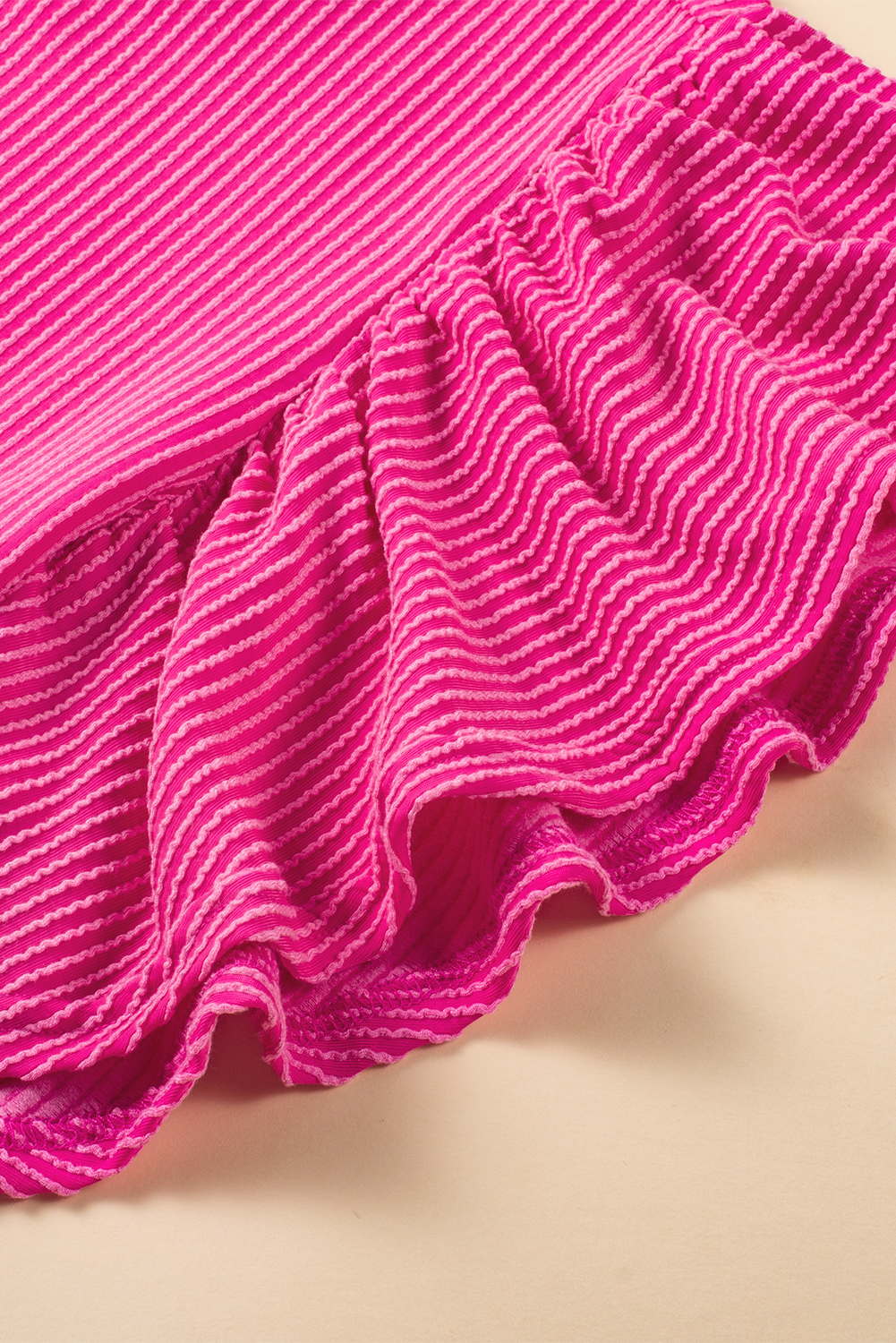 Bright Pink Striped Ribbed Knit T-shirt Shift Dress - loveforevers