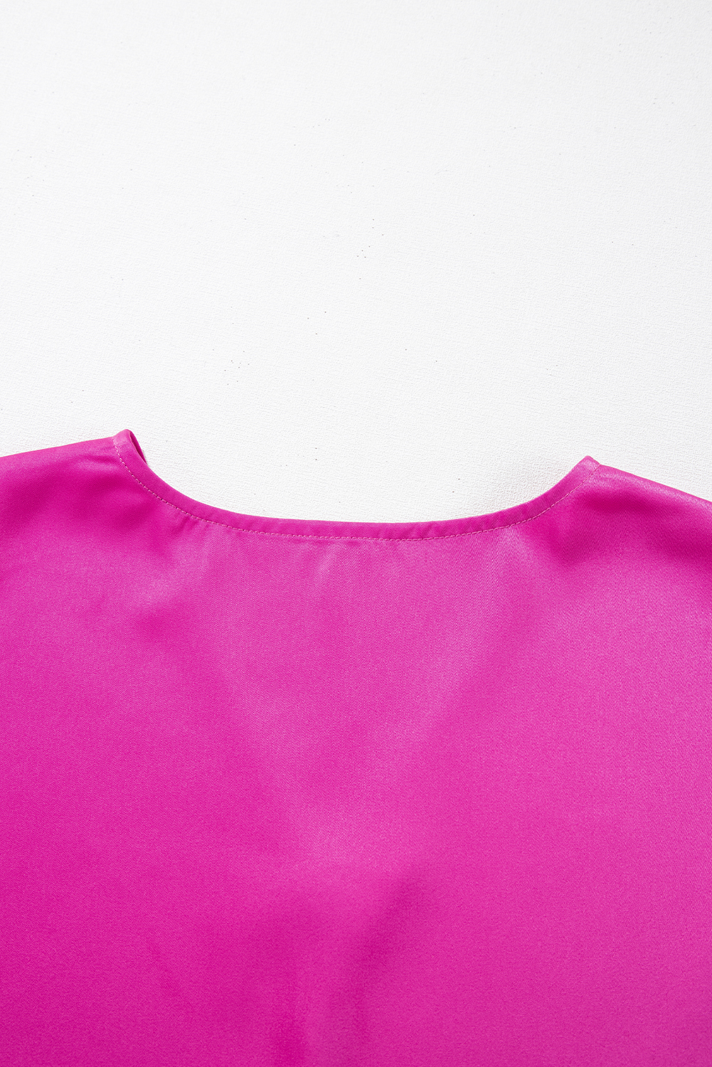 Bright Pink Silky V Neck Dolman Blouse - loveforevers