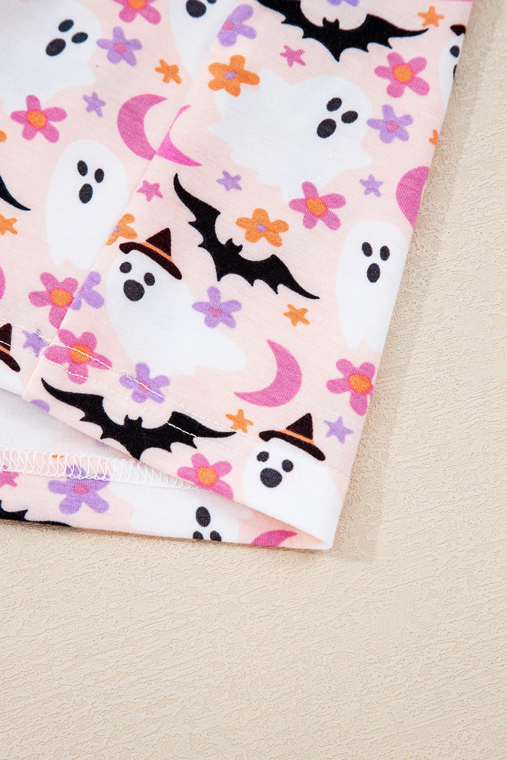 Pink Halloween Eve Haunted Honey Bat Print Pajama Set - loveforevers