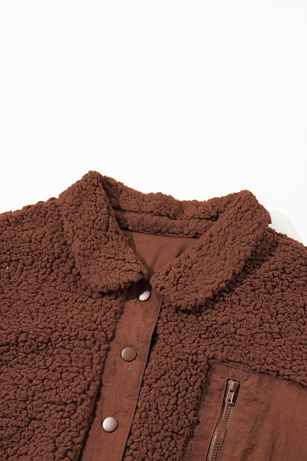 Red Clay Faux Shearling Teddy Bear Jacket - loveforevers