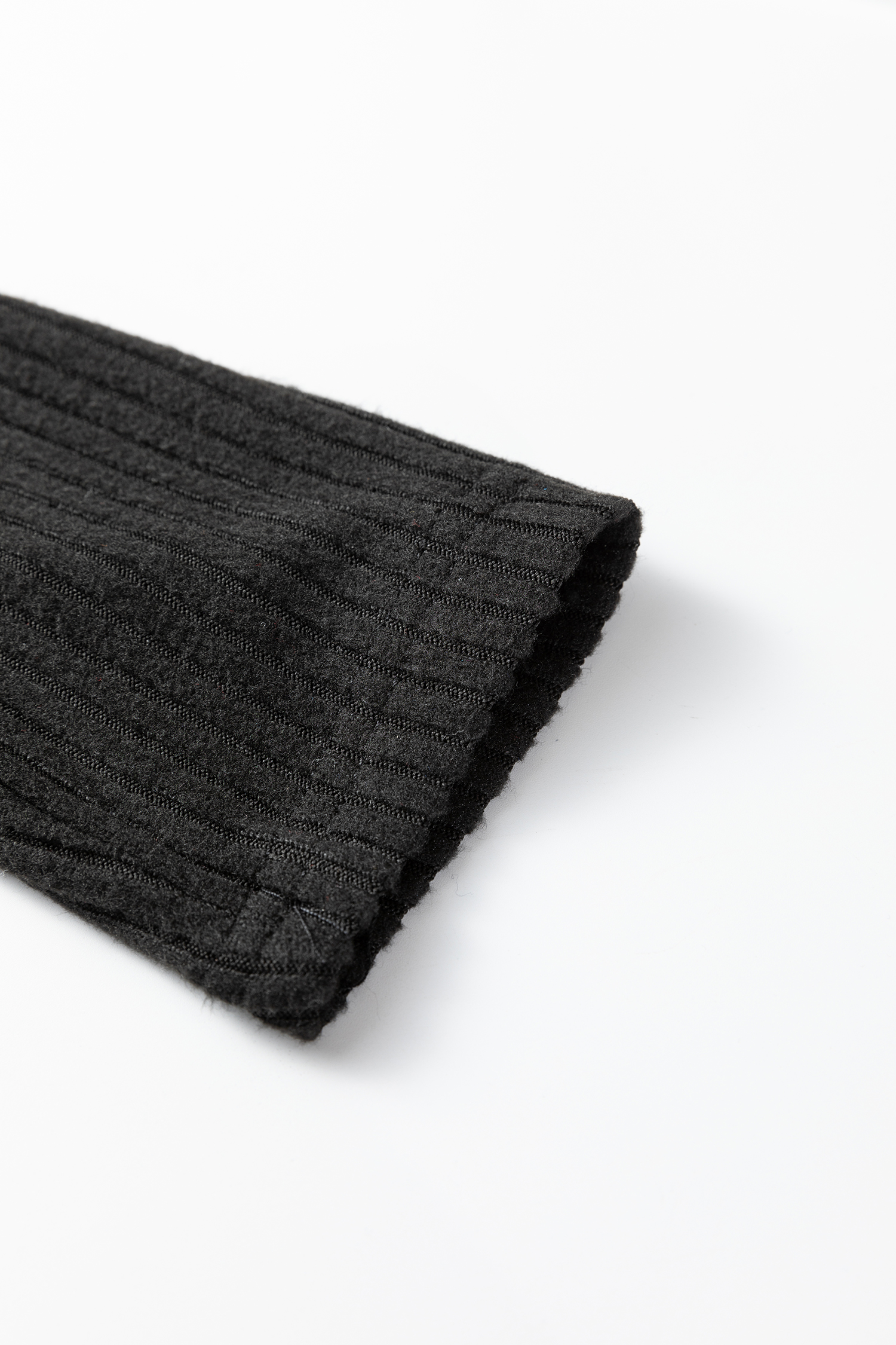 Black Ribbed Notched Neck Knit Long Sleeve Leggings Two Pieces Lounge Set - loveforevers