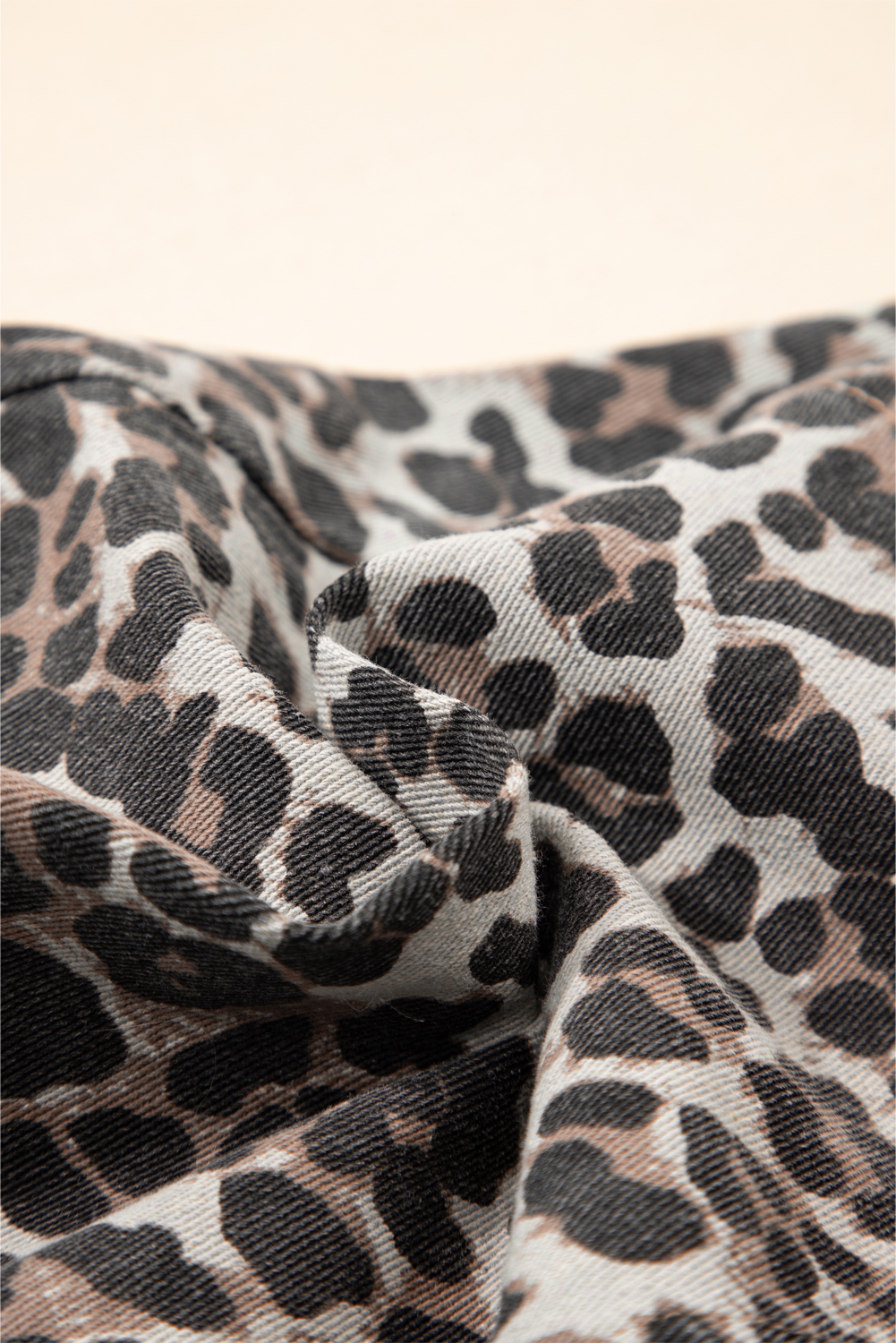 Khaki Leopard Denim Mini Skirt - loveforevers