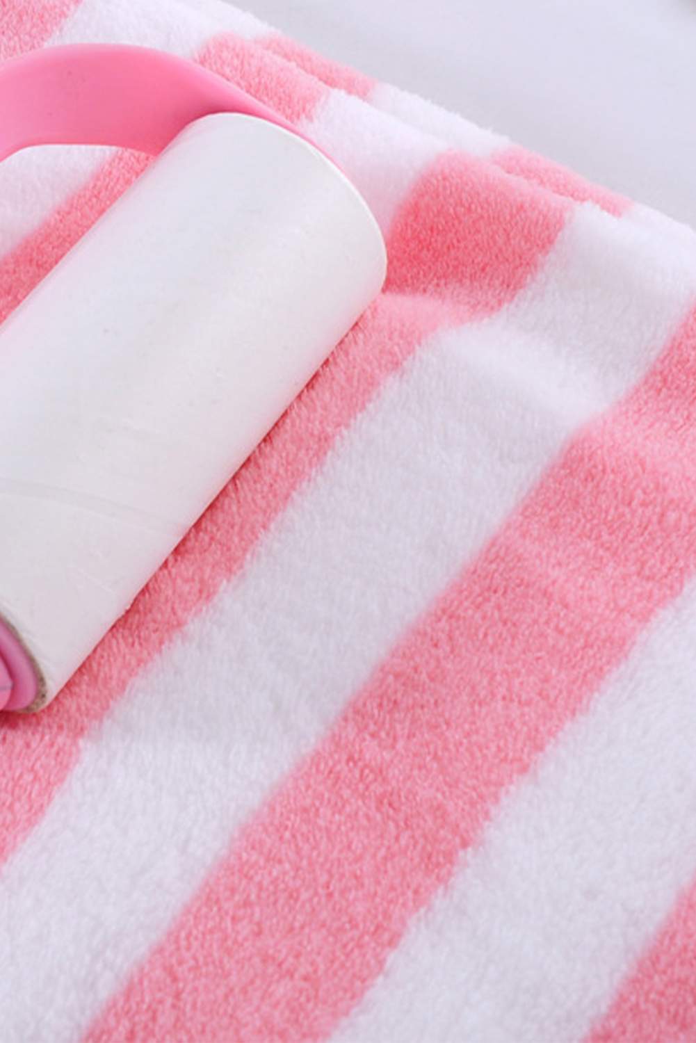 Pink Striped Plush Bath Towel Set - loveforevers
