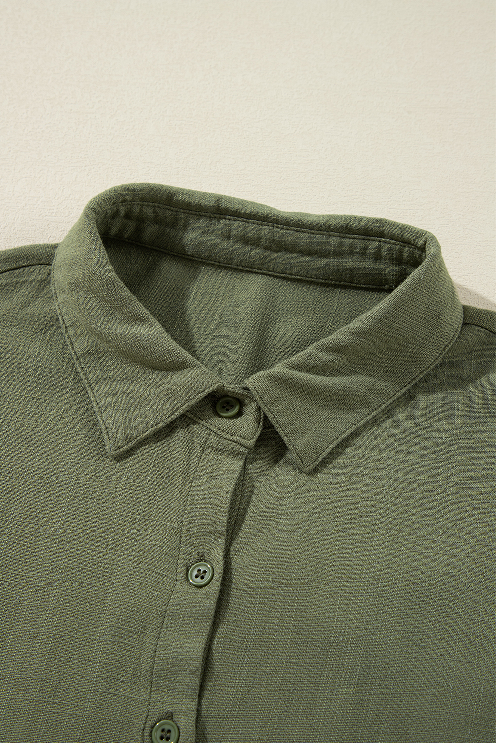 Jungle Green Puff Sleeve Buttoned Tiered Pleated Shirt Mini Dress - loveforevers