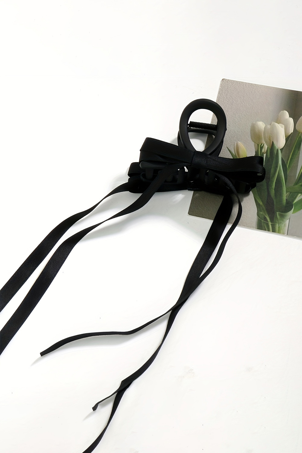 Black Ribbon Long Tail BowKnot Clip - loveforevers