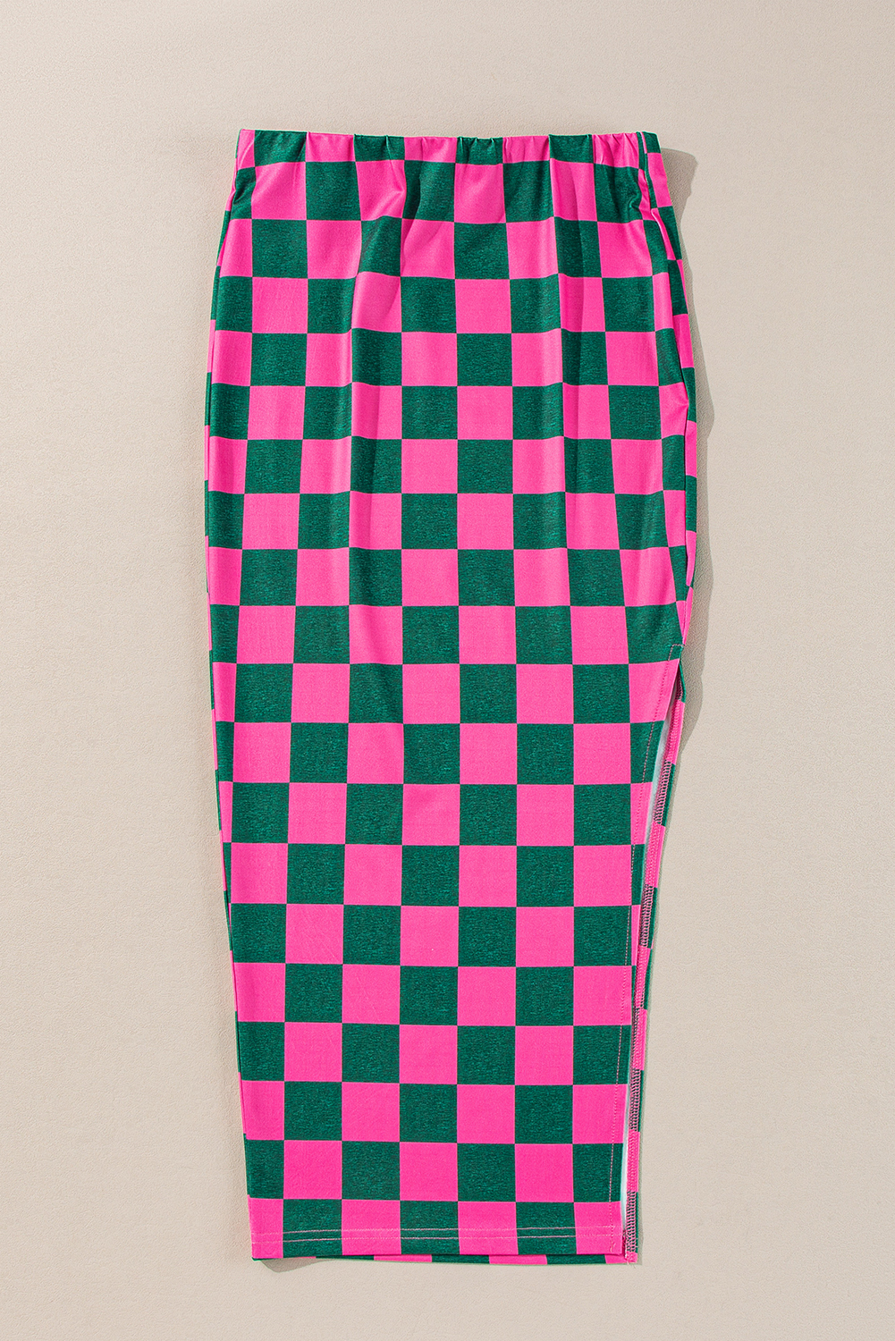 Black 2-Tone Checked Print High Waist Wide Leg Pants - loveforevers