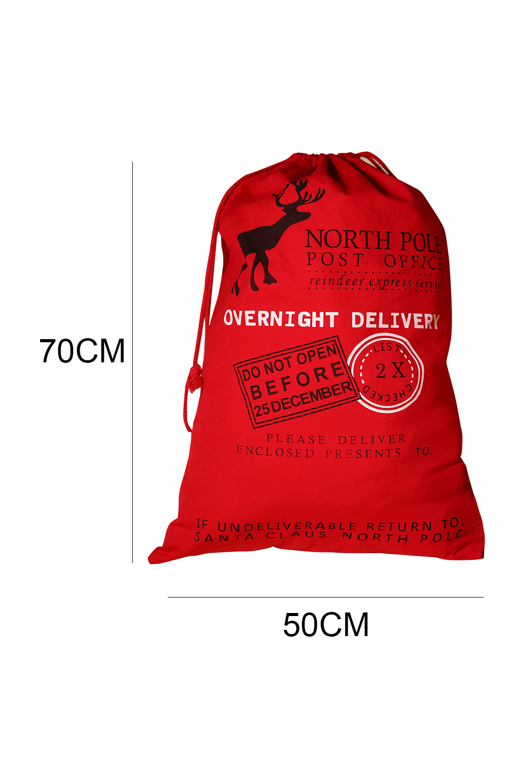 Fiery Red Christmas Drawstring Large Gift Bag 50*66cm - loveforevers