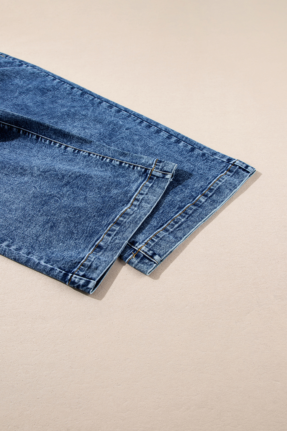 Light Blue Chic Patch Pocket Straight Leg Loose Jeans - loveforevers