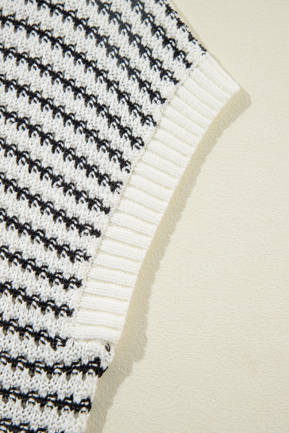 Blue Stripe Ribbed Trim Loose Fit Knitted Sweater Vest - loveforevers