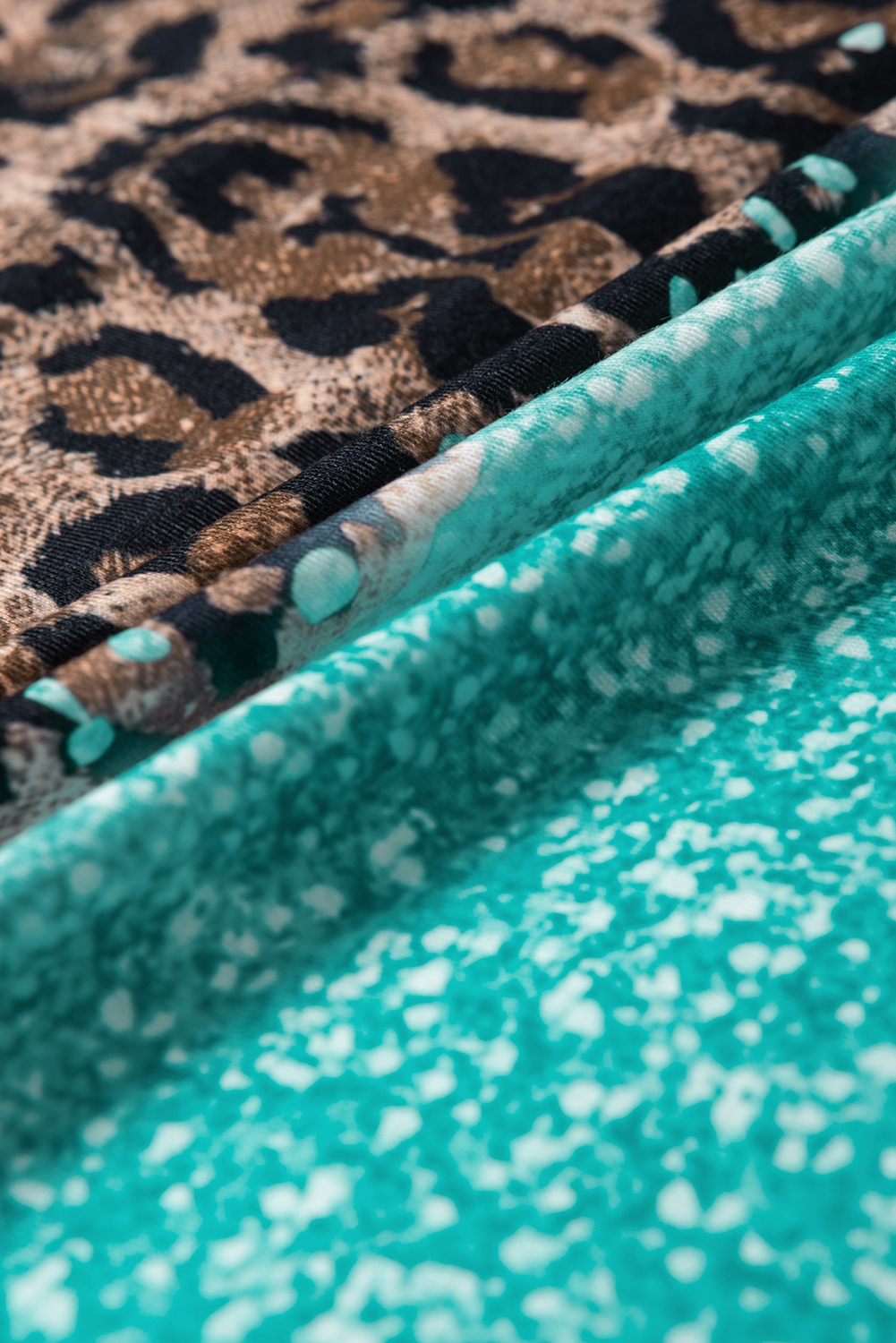 Light Blue Bleached Leopard Tie-dye Print Tank Top - loveforevers
