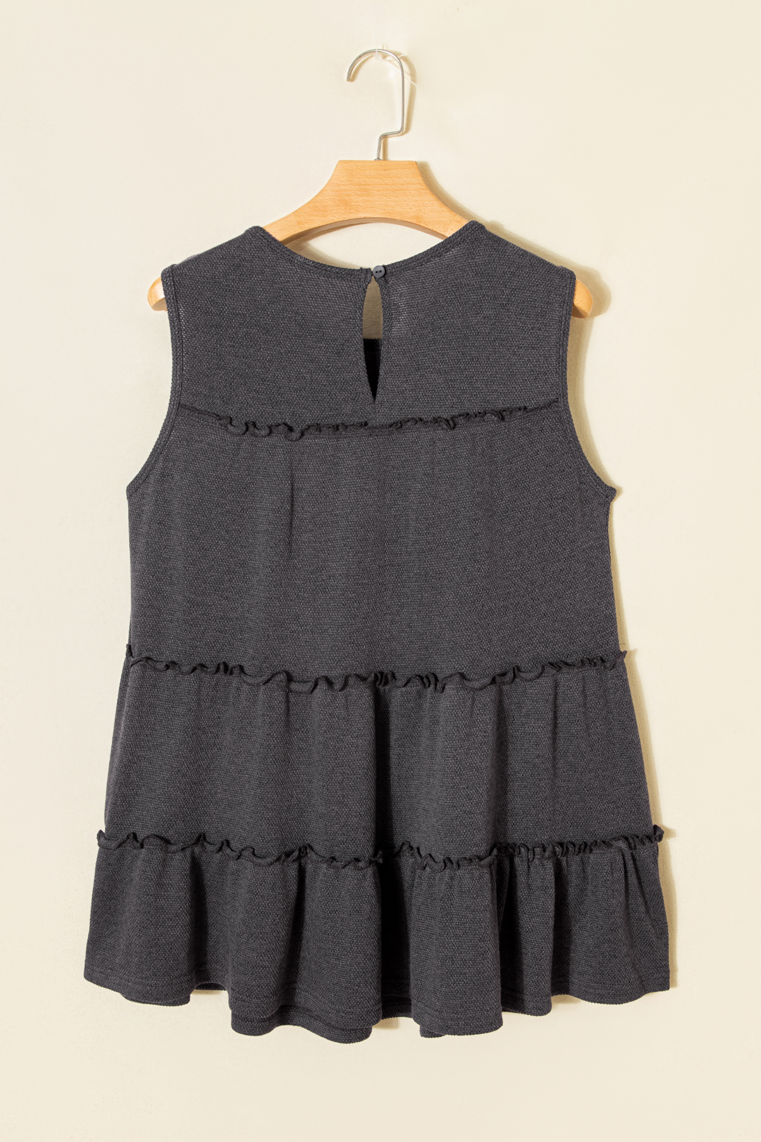 White Tiered Frill Trim A-line Tank Top - loveforevers