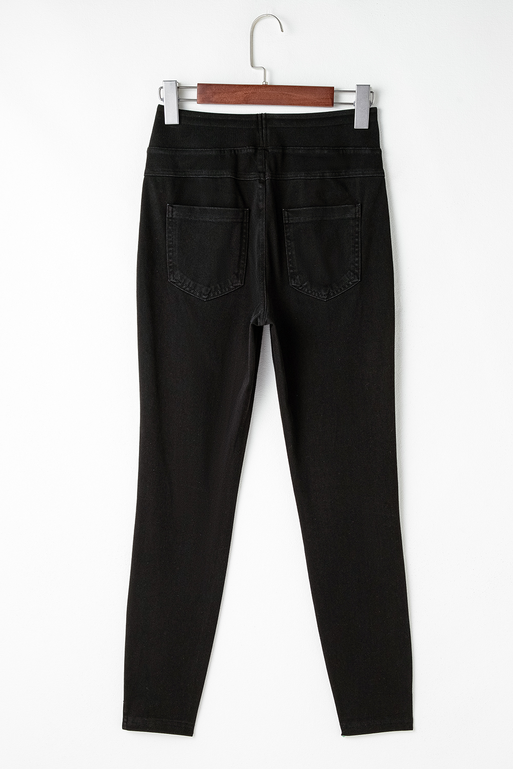 Black Solid Color High Waist Stretchy Slim Fit Jeggings - loveforevers