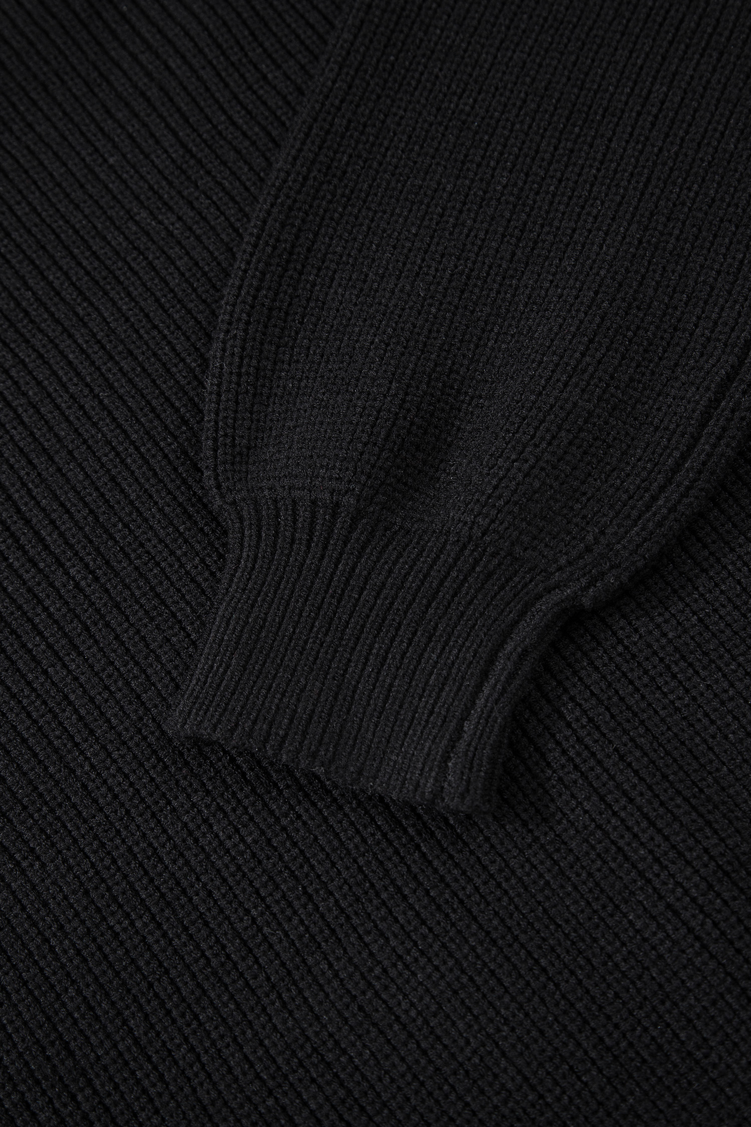 Black Ribbed Knit Ribbon Knot Backless Drop Shoulder Sweater - loveforevers