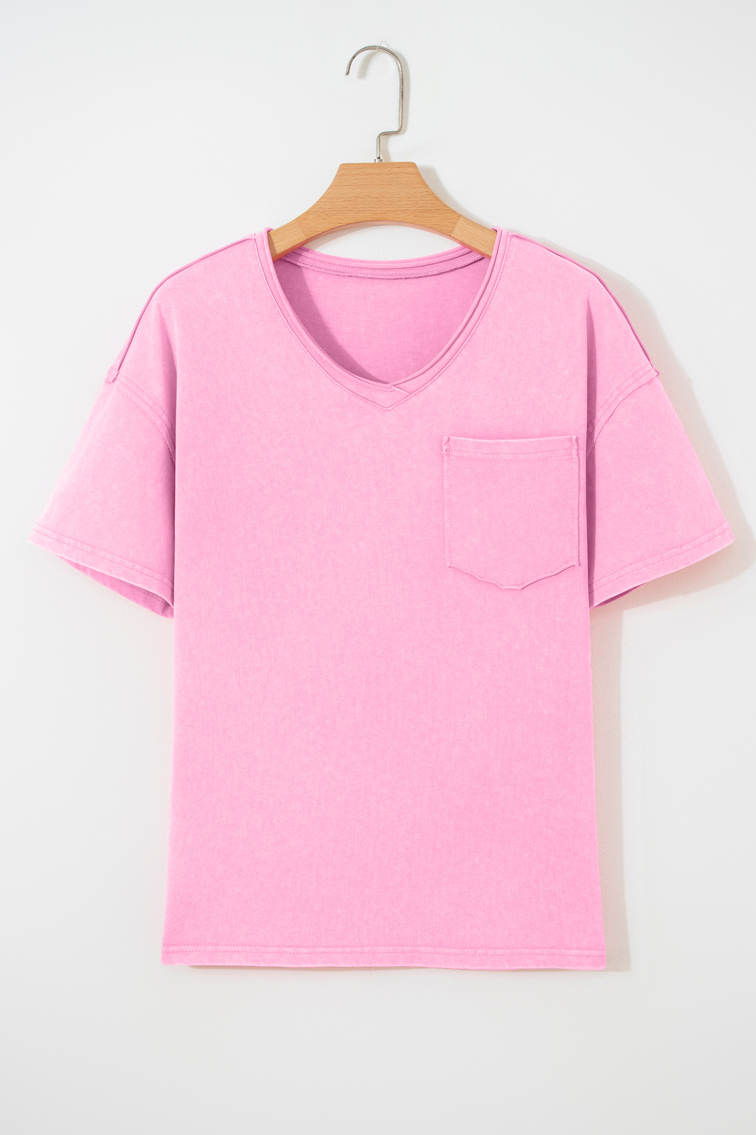 Sachet Pink Cotton Mineral Wash T Shirt - loveforevers