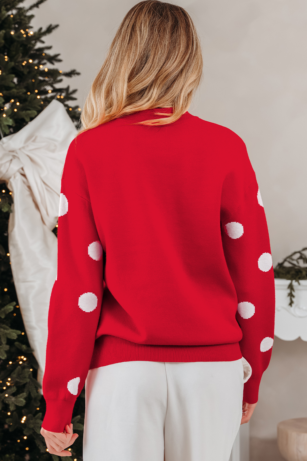 Red Dahlia LET IT SNOW Graphic Christmas Holiday Loose Sweater - loveforevers