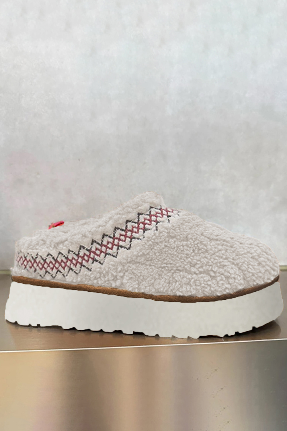 Oatmeal Embroidered Sherpa Plush Thick Sole Snow Boots - loveforevers