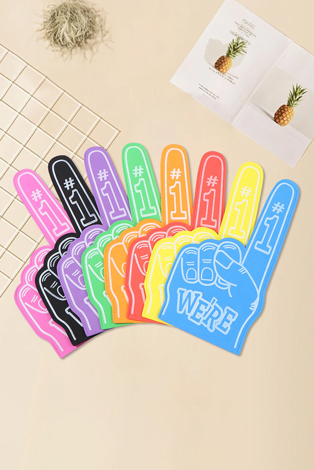 Black WE'RE NO.1 Game Day EVA Foam Cheering Gloves - loveforevers