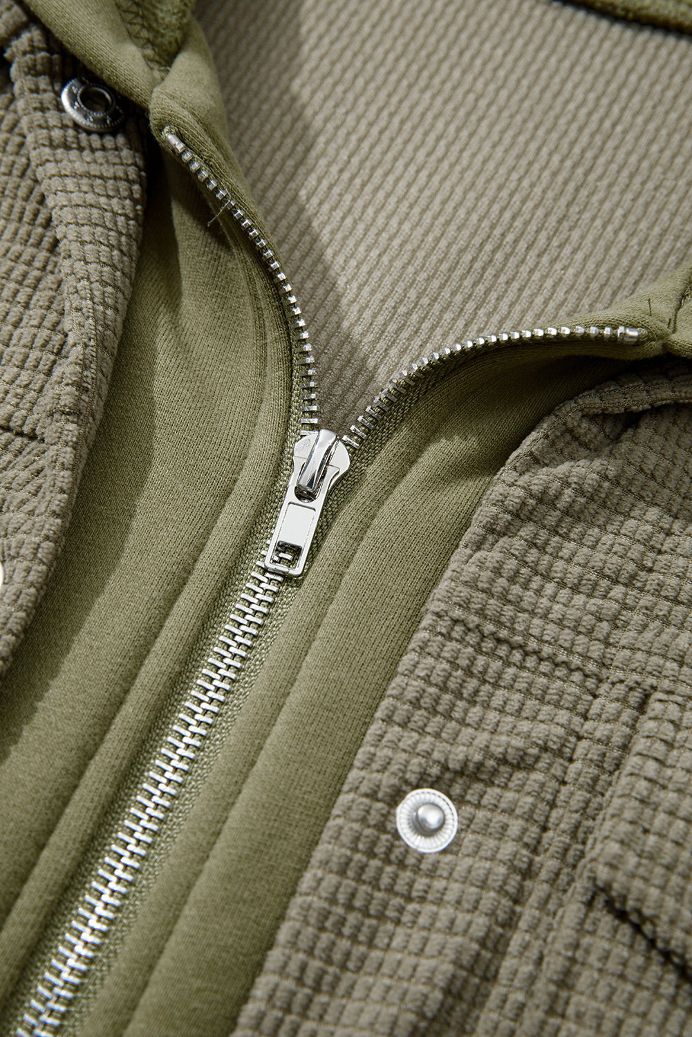 Sail Blue 2 in 1 Thermal Knit Textured Hooded Jacket - loveforevers