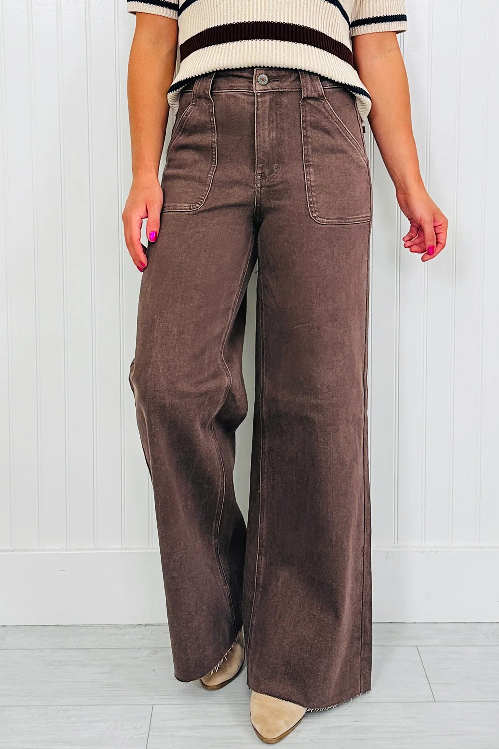 Dusk Blue Retro Washed Patch Pocket Loose Jeans - loveforevers