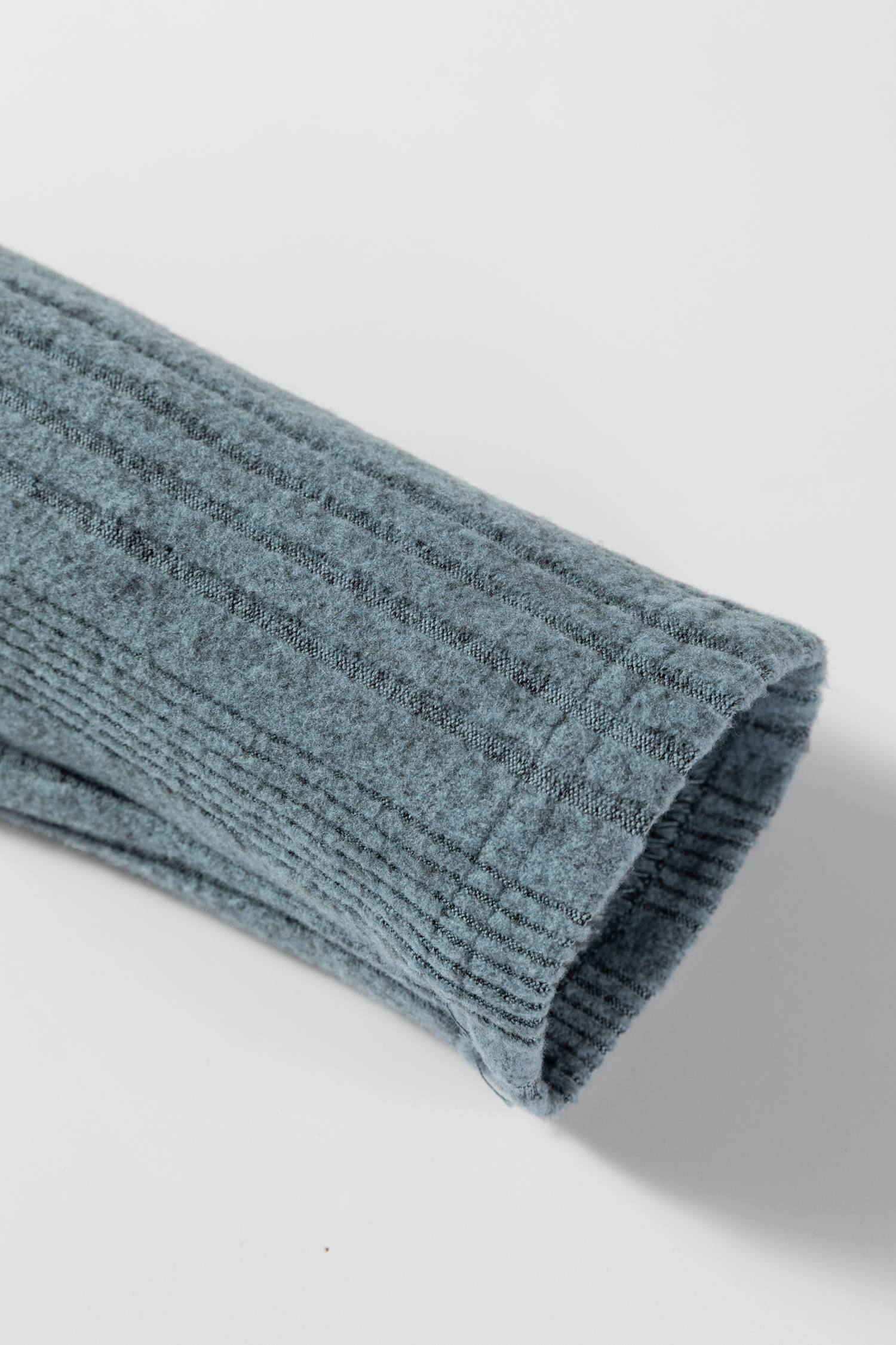 Stone Blue Ribbed Open Front Knitted Top with Pockets - loveforevers