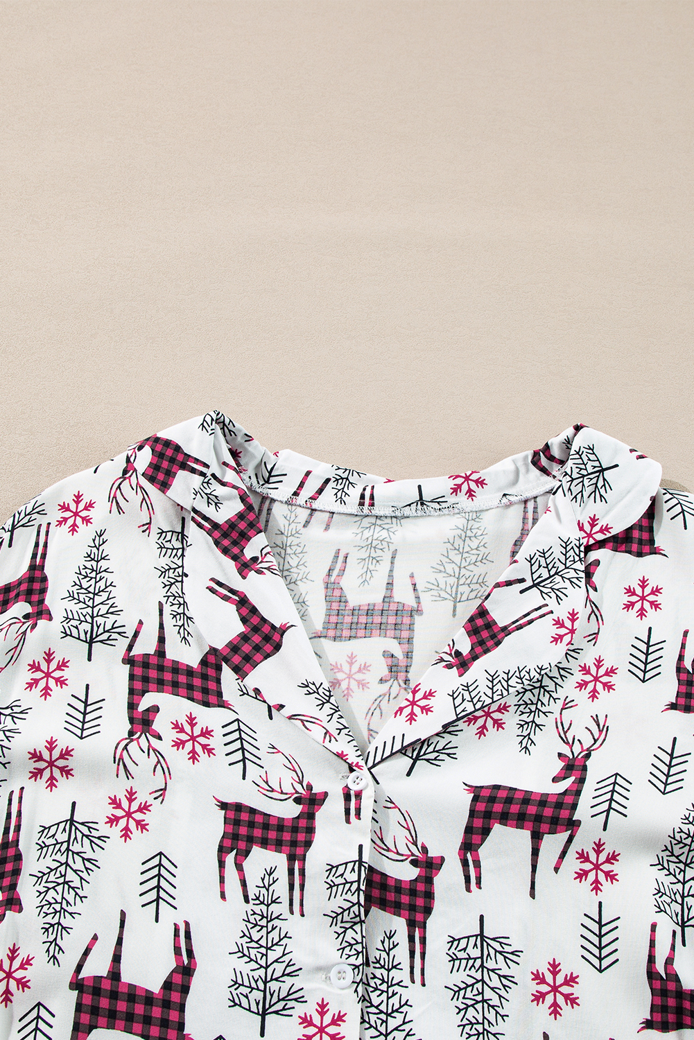 White Christmas Printed Shirt and Pants Pajama Set - loveforevers