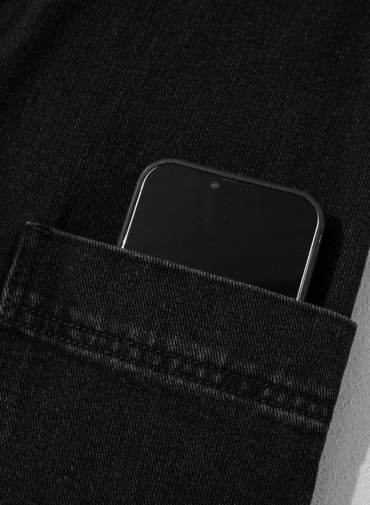 Black Side Pockets Lapel Collar Denim Jacket - loveforevers