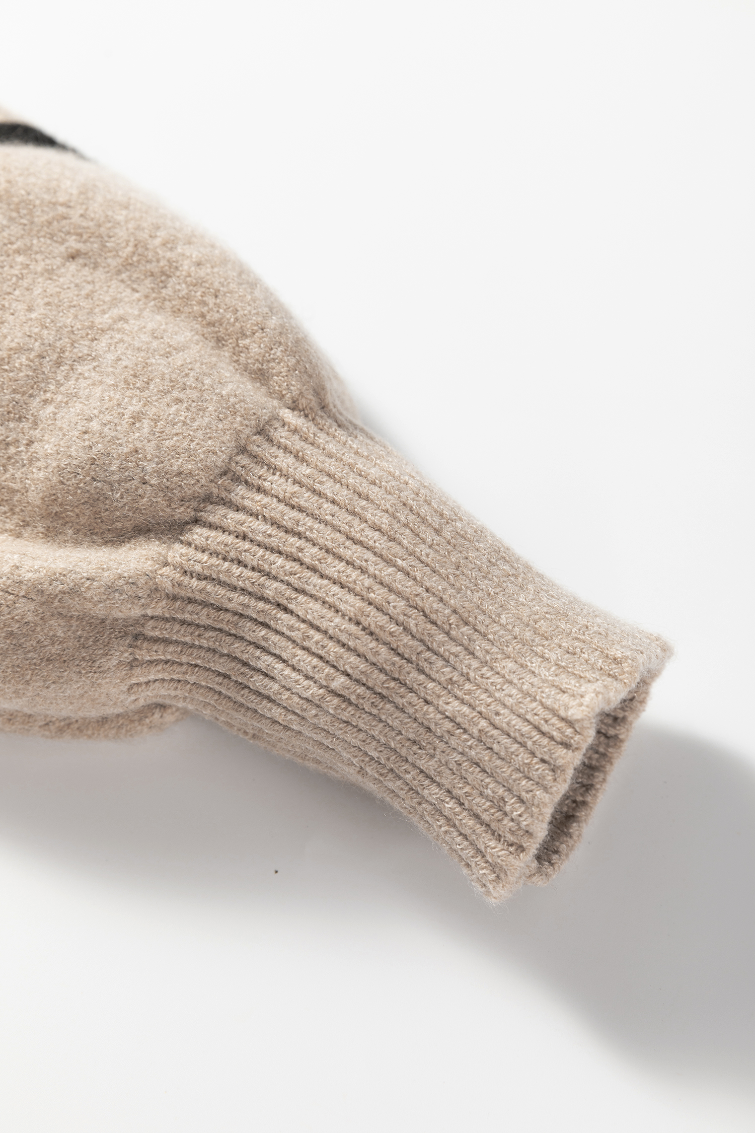 Khaki Leopard Striped Detail Drop Shoulder Sweater - loveforevers