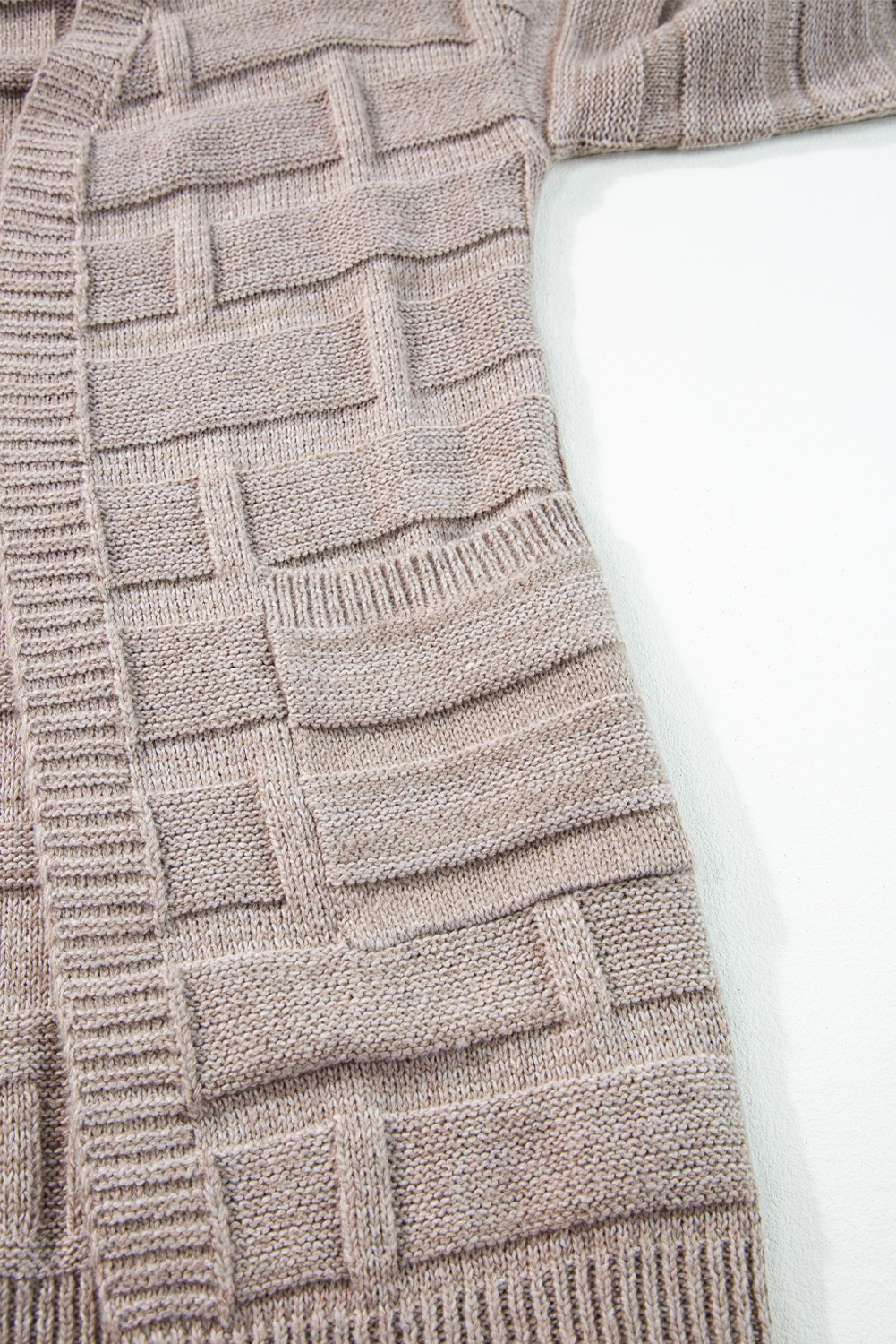 Delicacy Textured Knit Open Front Chic Cardigan with Pockets - loveforevers
