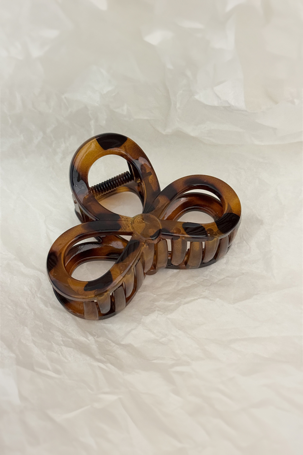 Chestnut Leopard Print Hollow Out Hair Claw Clip - loveforevers