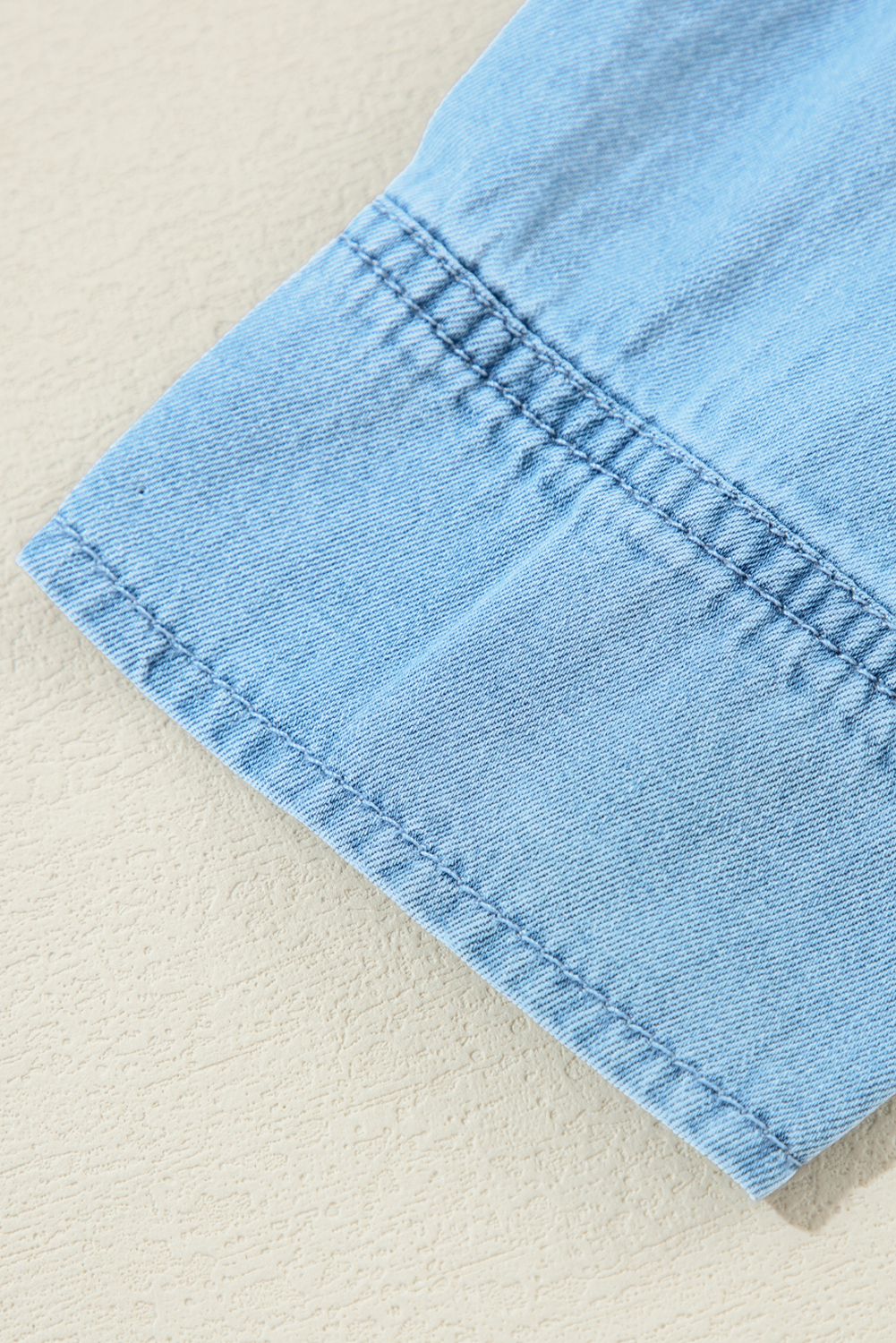 Myosotis Ruffled V Neck Buttoned Shift Denim Dress - loveforevers