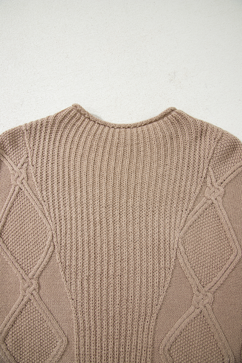 Smoke Gray Textured Knit High Neck Sweater T Shirt - loveforevers