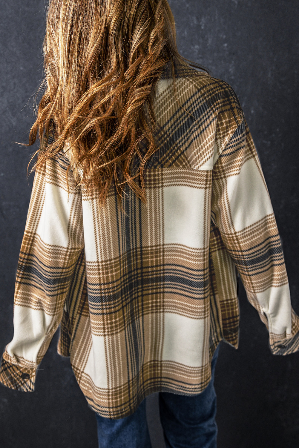 Multicolour Plaid Print Flap Pocket Button Up Shacket - loveforevers