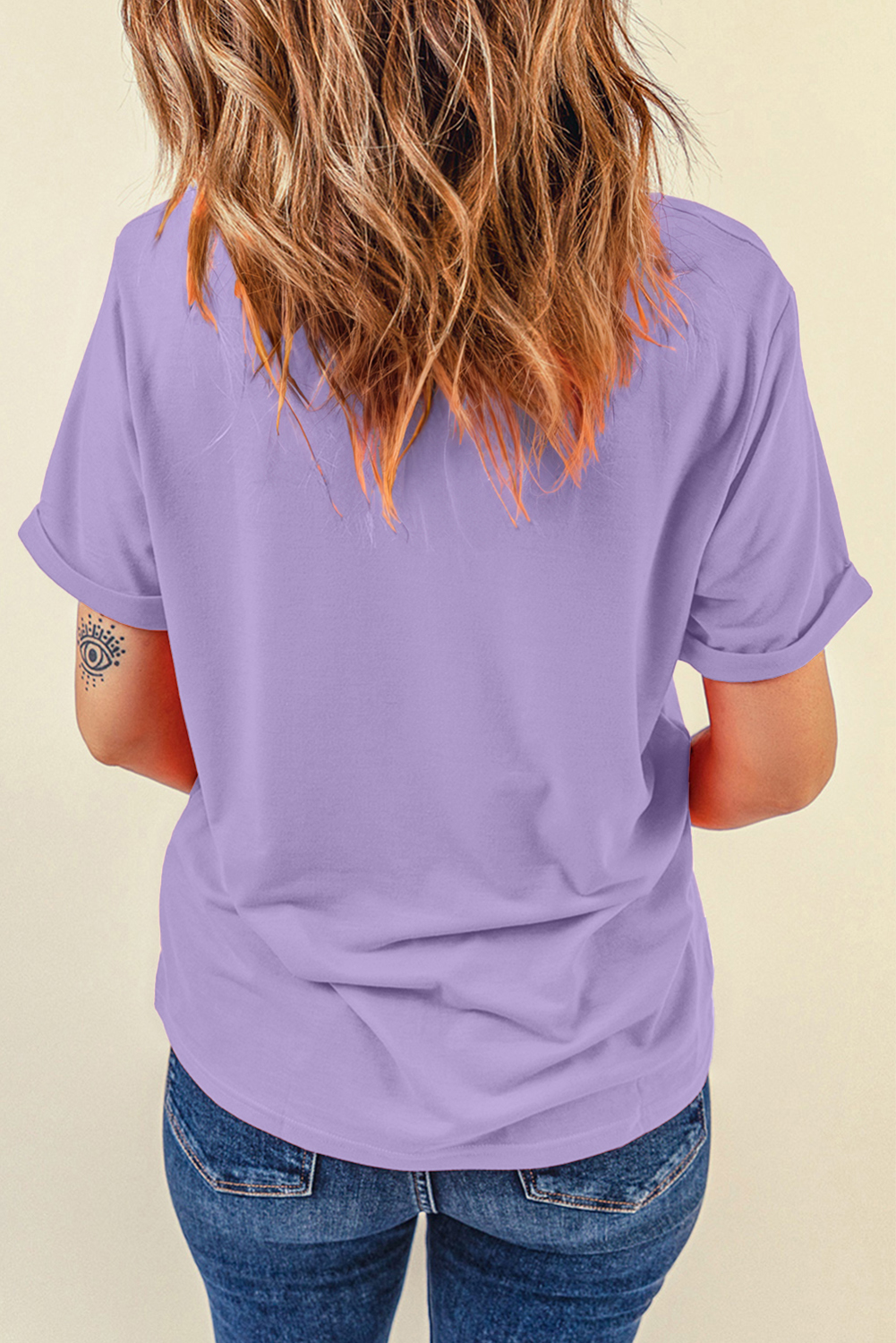 Wisteria Celebrative Easter Eggs Bow Print Casual T Shirt - loveforevers
