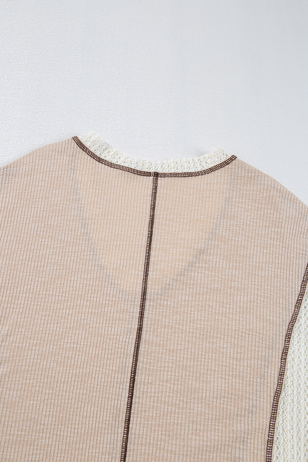 Grass Green Crochet Detail Exposed Seam High Low Loose Top - loveforevers