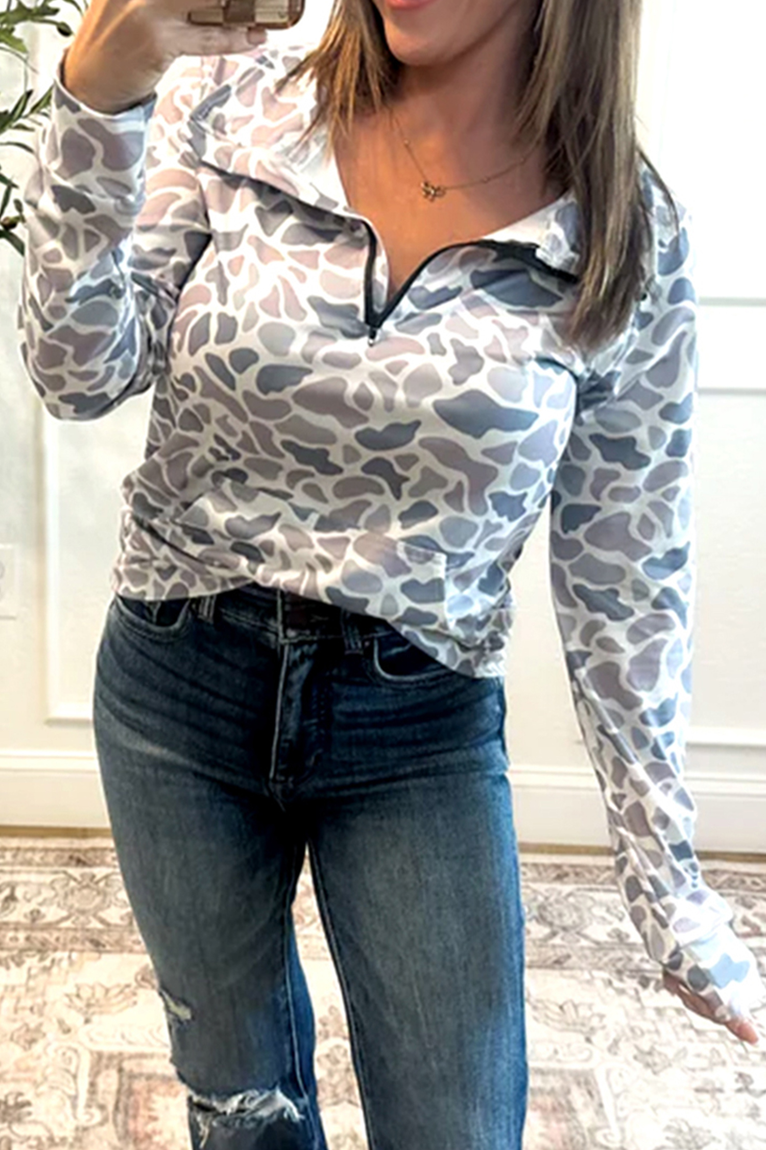 Beige Camo Print Wide Leg Casual Pants - loveforevers