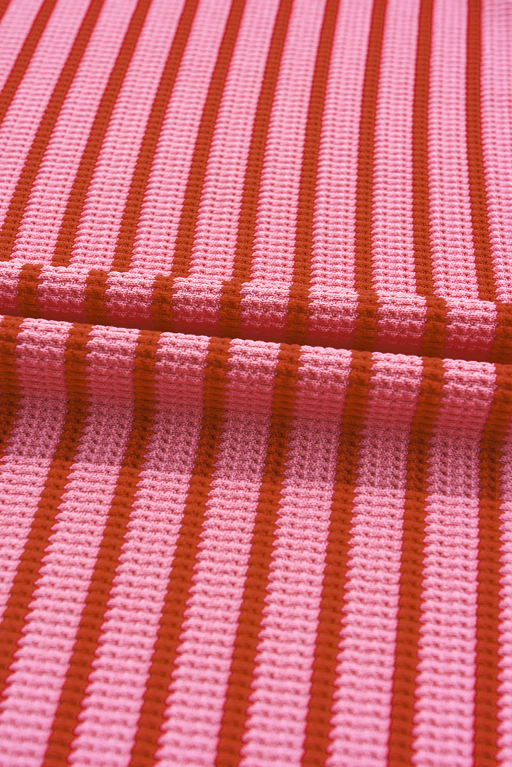 Pink Stripe Knitted Round Neck T Shirt - loveforevers