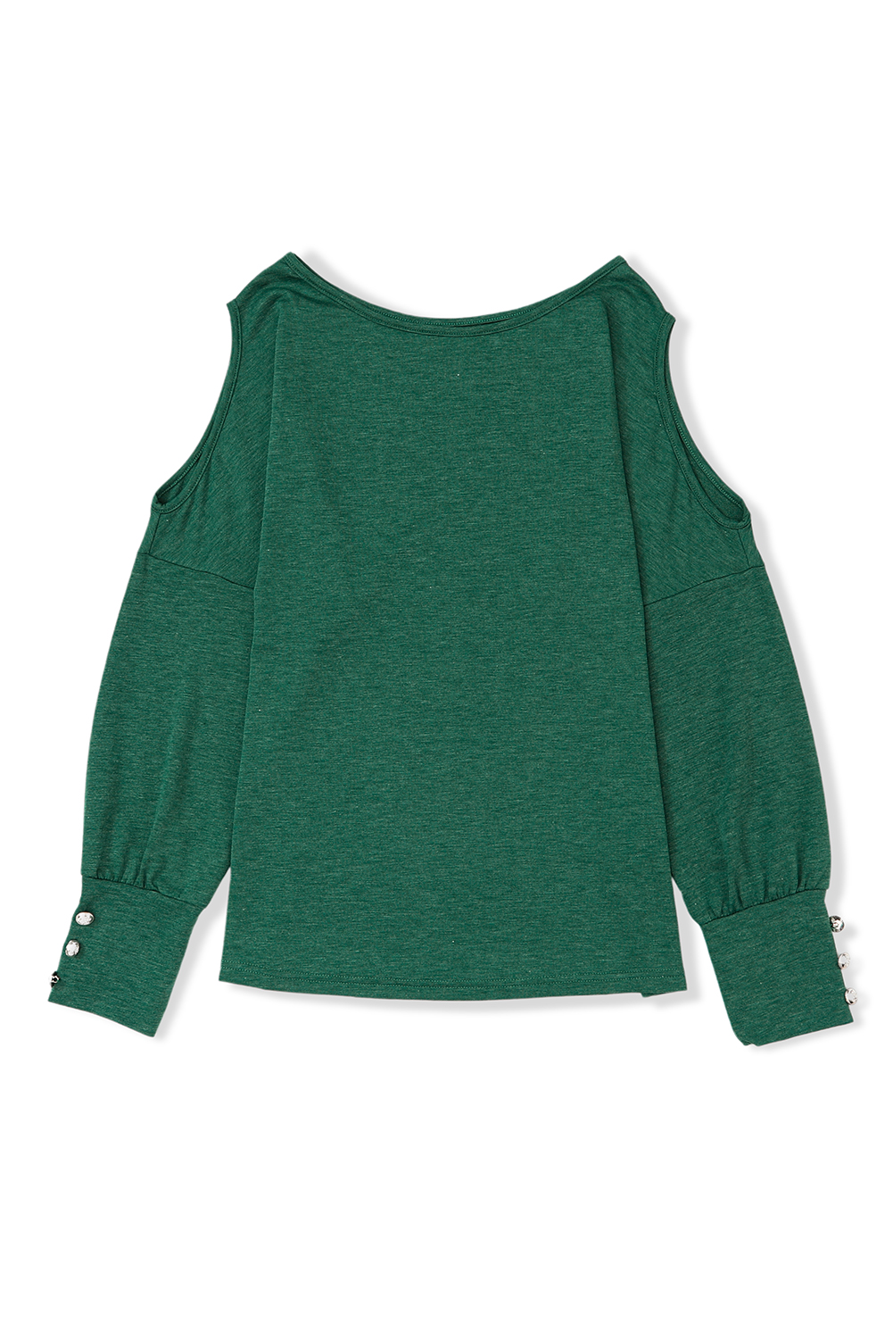 Black Asymmetrical Cut Out Buttoned Long Sleeve Top - loveforevers