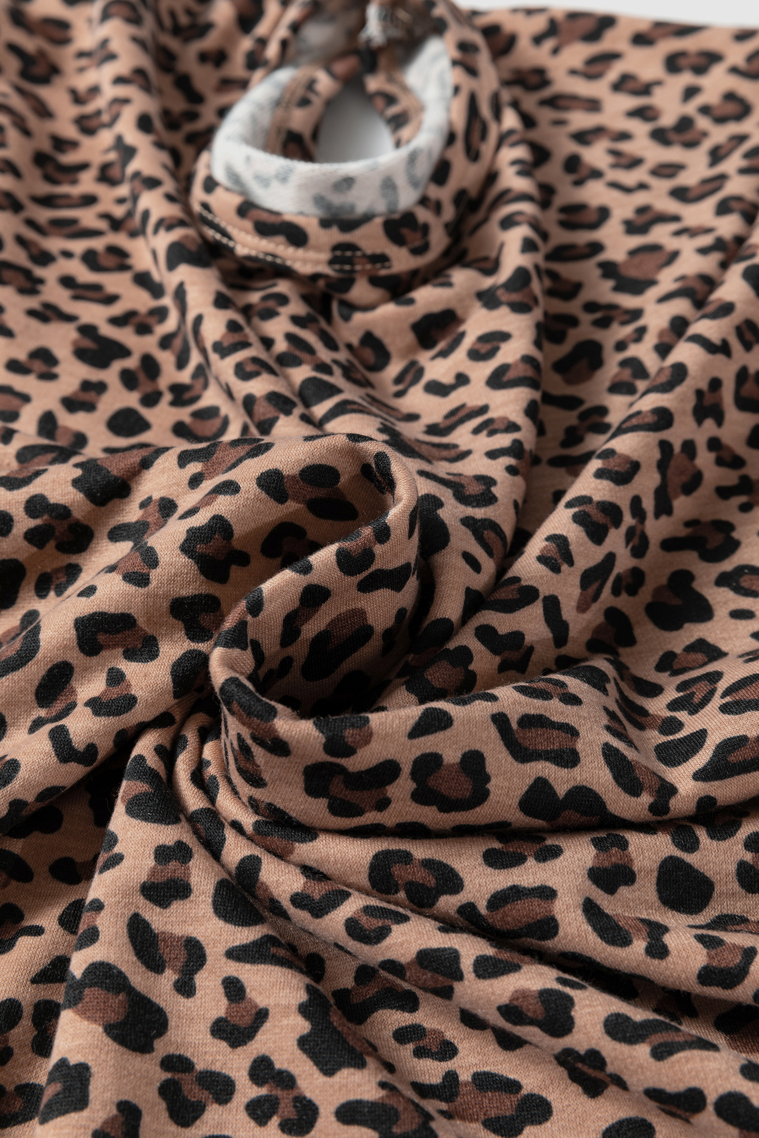 Brown Leopard Loose Tee Drawstring Waist Barrel Pants Set - loveforevers
