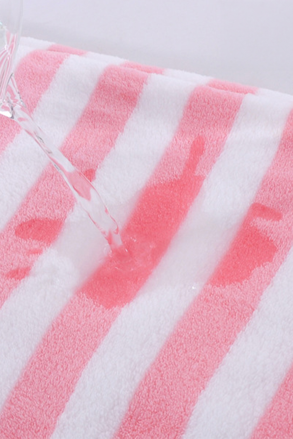 Pink Striped Plush Bath Towel Set - loveforevers