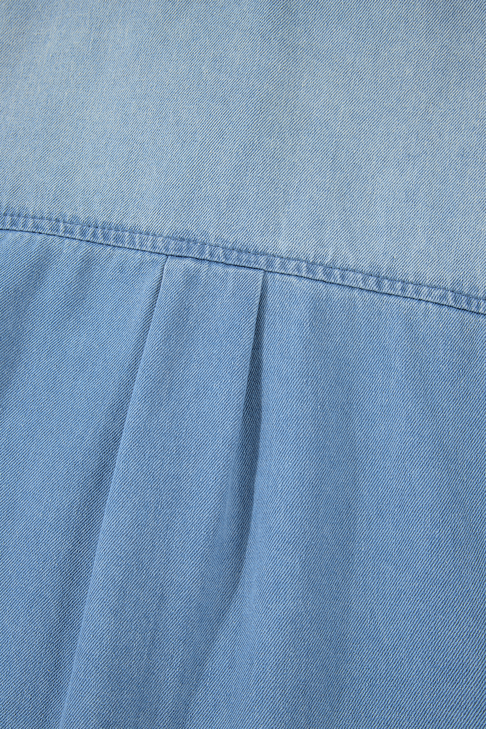 Beau Blue Risen Medium Washed Denim Shirt Dress - loveforevers