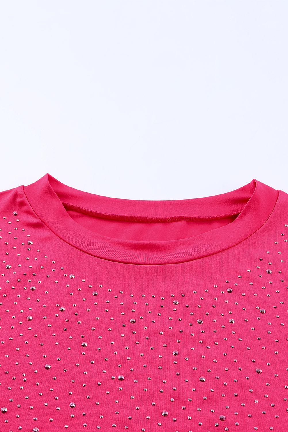 Rose Rhinestone O-neck Long Sleeve Bodysuit - loveforevers