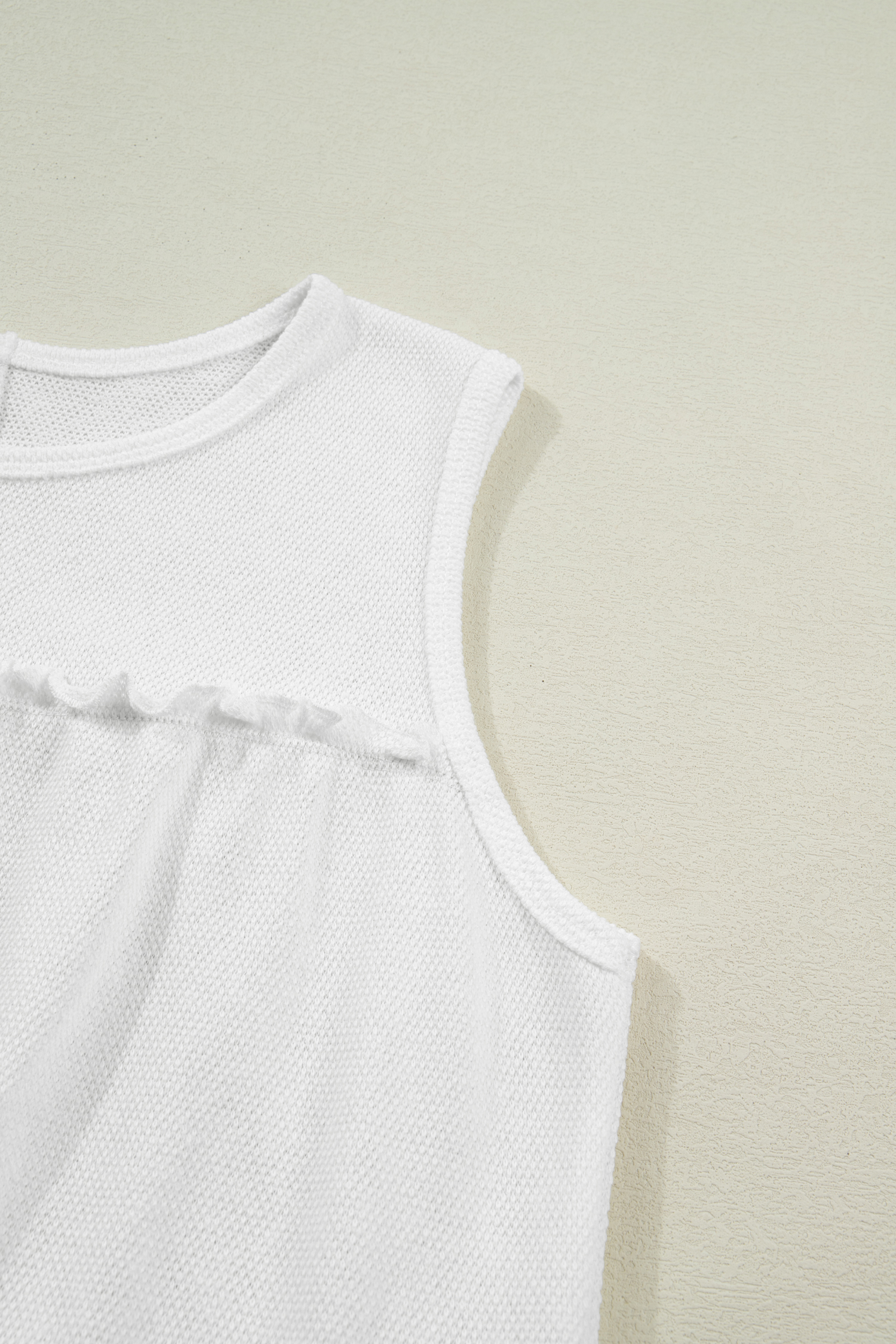 White Tiered Frill Trim A-line Tank Top - loveforevers
