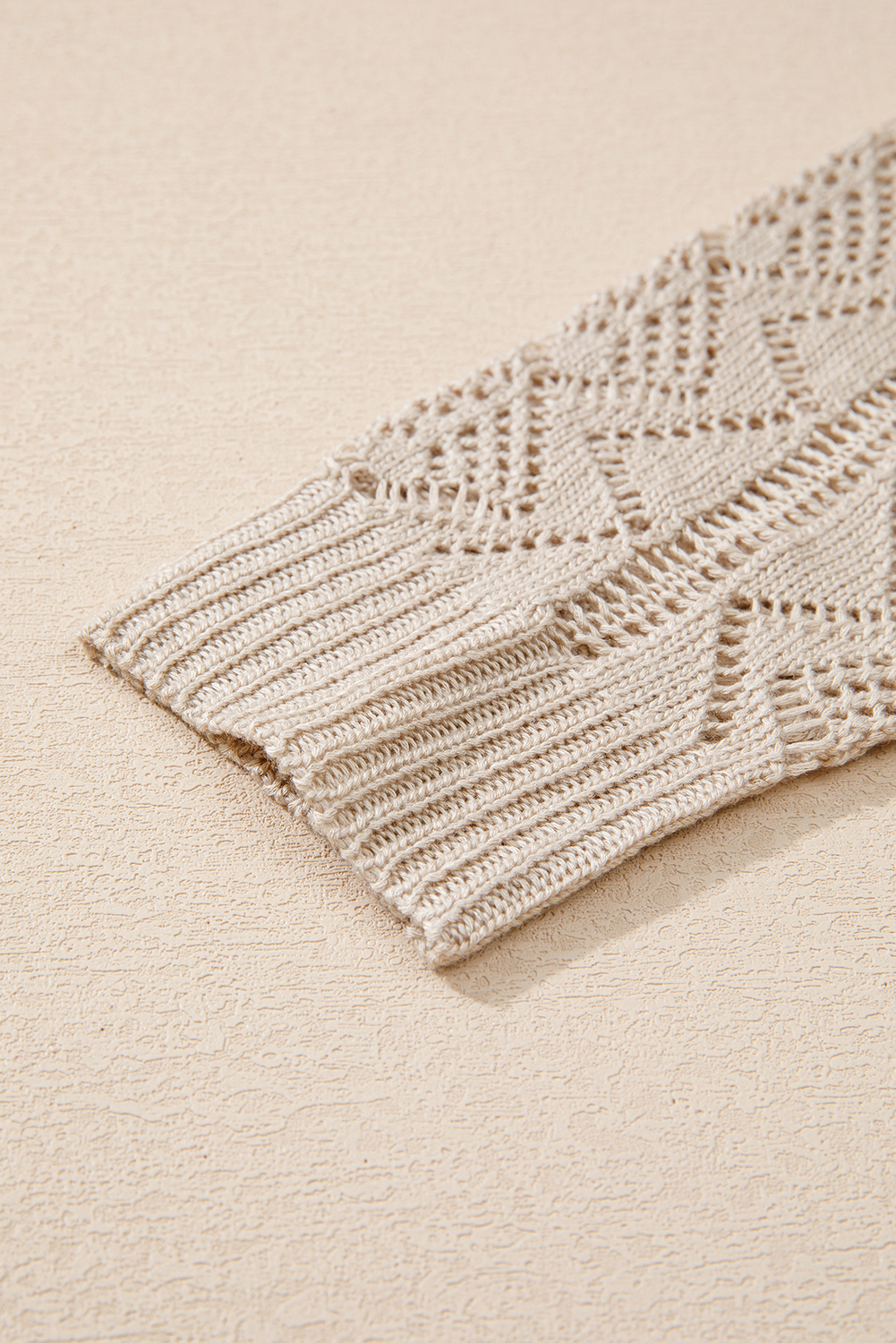 Parchment Hollow Out Buttons Front Long Cardigan - loveforevers