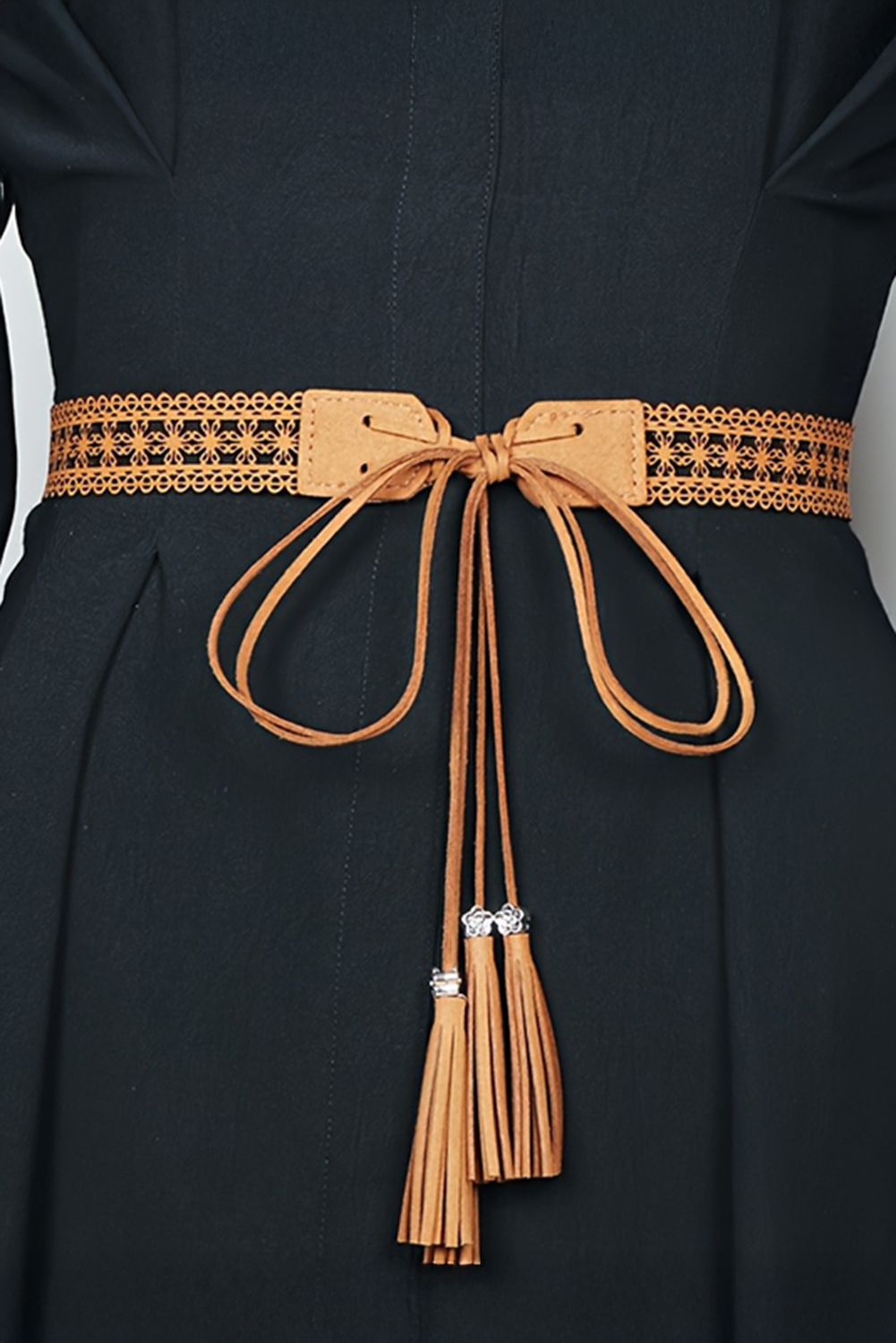 Thai Curry Boho Tassel Crochet Self-tie Waist Belt - loveforevers